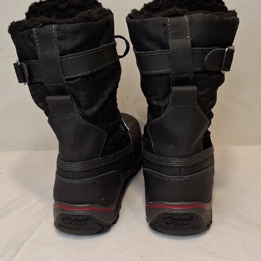 Pajar Leather/Textile Upper Black Winter Boot with Red Accent.Lightly Worn - Picture 6 of 15